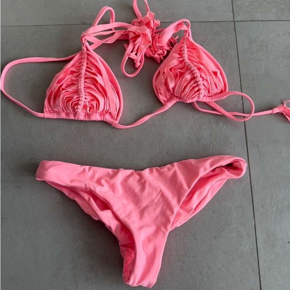 Pink Ruffled Bikini Set - Picture 1 of 4